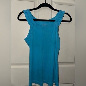 Lilly Pulitzer Blue Ruffled Strap Tank Top XS summer vacation